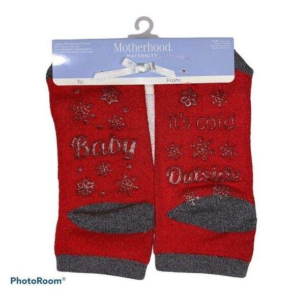 Motherhood Maternity Red Holiday Ankle Grip Socks - Picture 1 of 2
